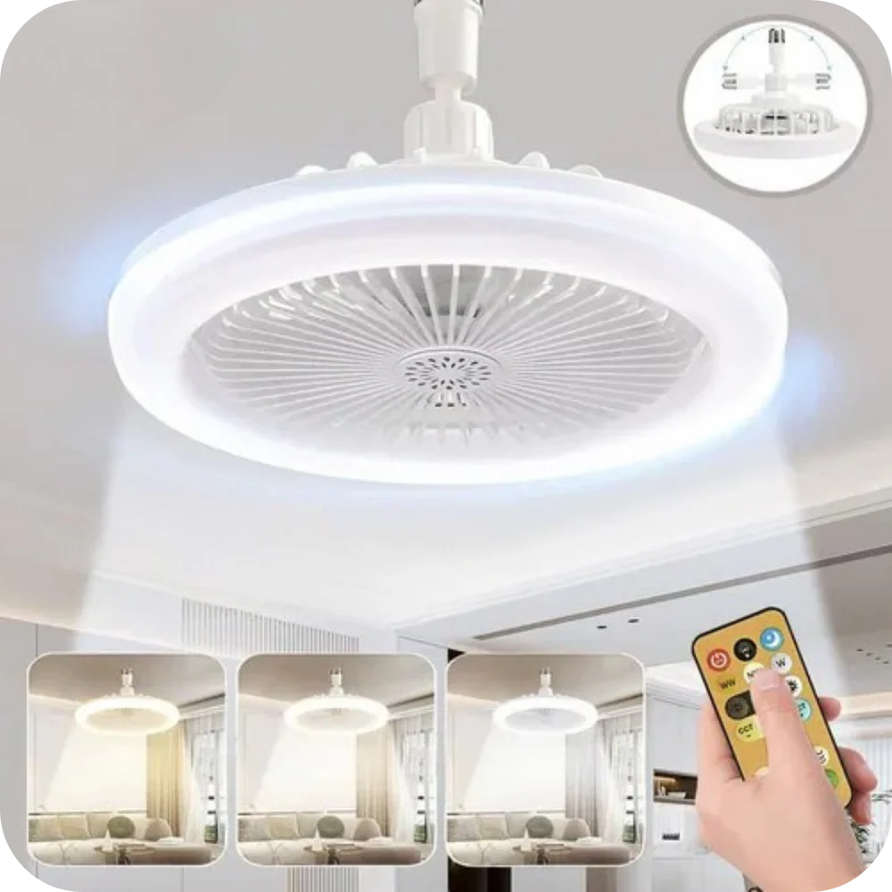 AeroLuz Flex™ - Ventilador de techo con luz y control remoto ༄