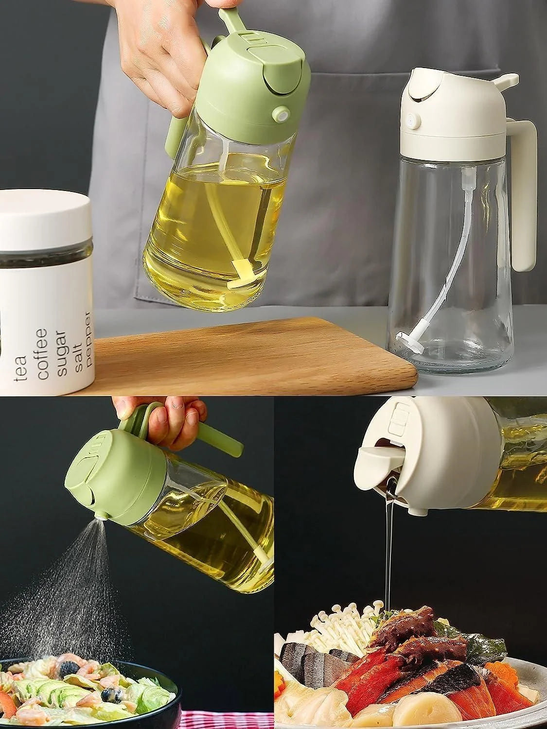 OilTwin™ - Aceitera 2 en 1 - Vertedor y spray