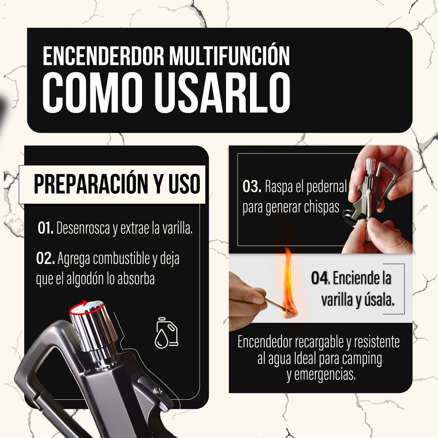 LighterMax™ 3 en 1 - Encendedor, destapador y llavero.