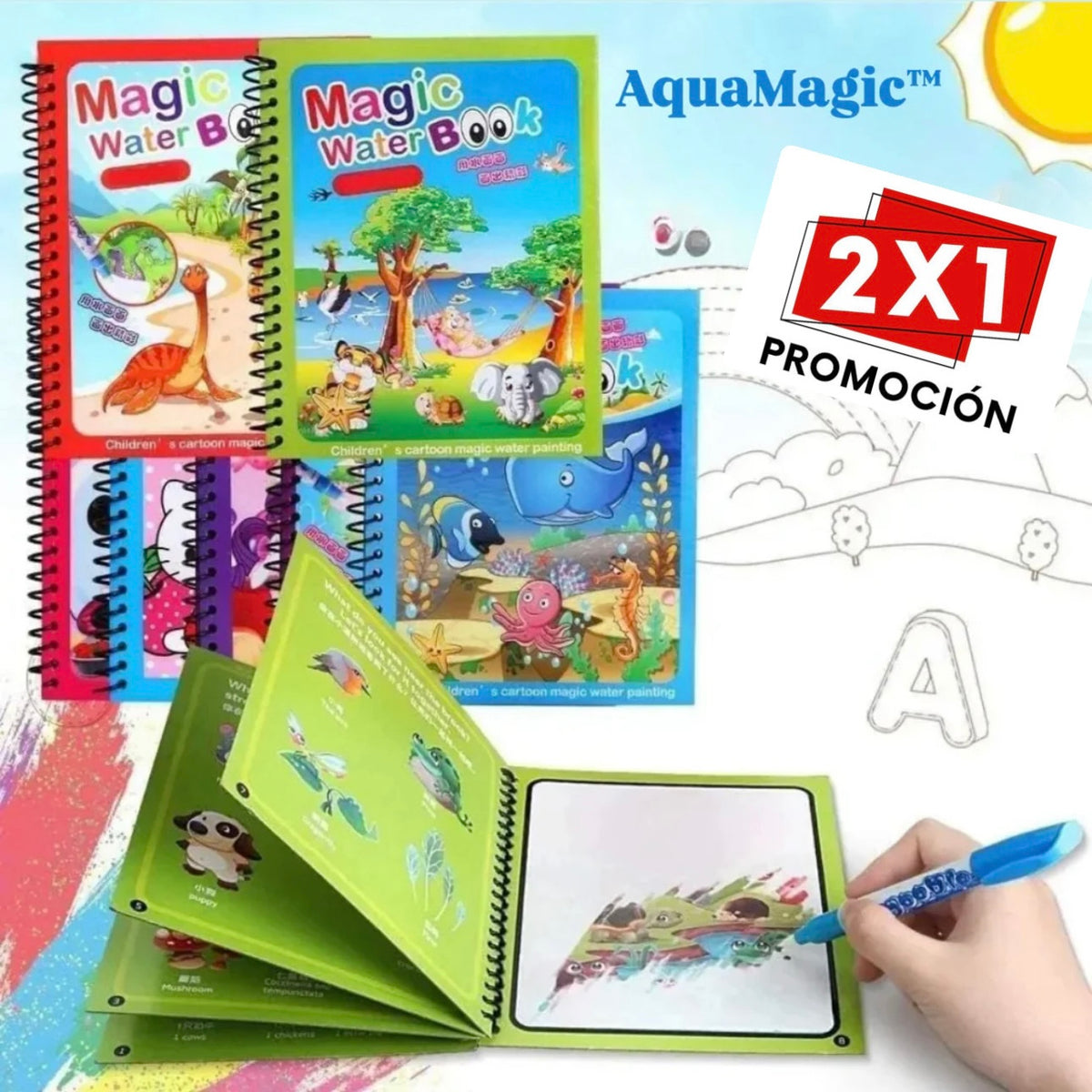 AquaMagic™- Libro mágico para colorear con agua 🎨 PROMO 2X1!!