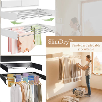 SlimDry™ - Tendedero de pared plegable y ocultable