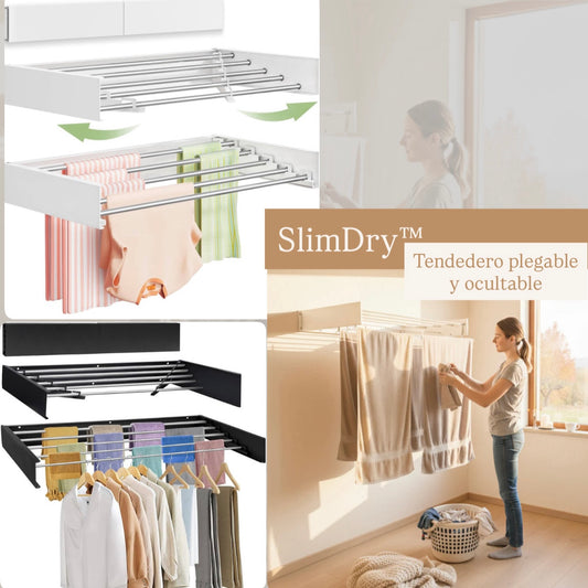 SlimDry™ - Tendedero de pared plegable y ocultable