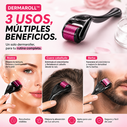 DermaRoll™ - Rodillo facial y capilar ✨