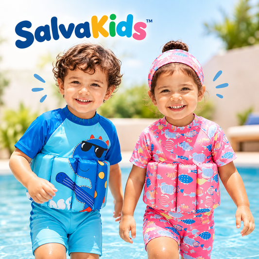 SalvaKids™ - Traje de baño con flotador ajustable incorporado 🛟