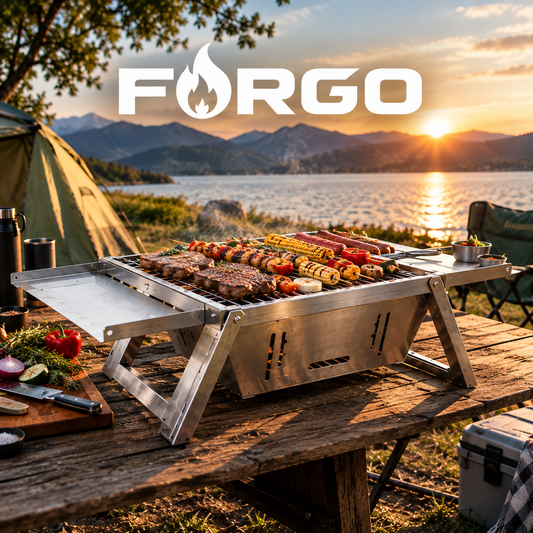 Forgo™ - Parrilla portátil y plegable de acero inoxidable 🍖 🔥