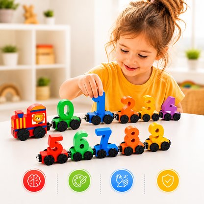 Tren magnético Montessori "Números" de madera 🚆