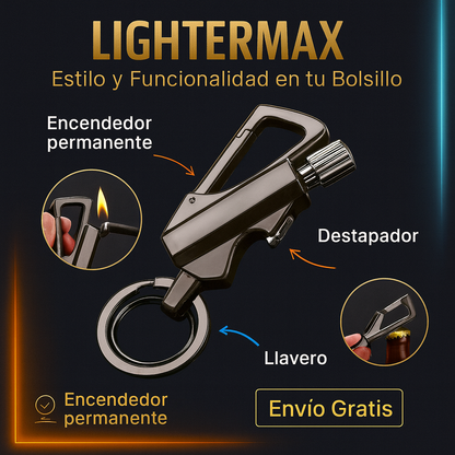 LighterMax™ 3 en 1 - Encendedor, destapador y llavero.