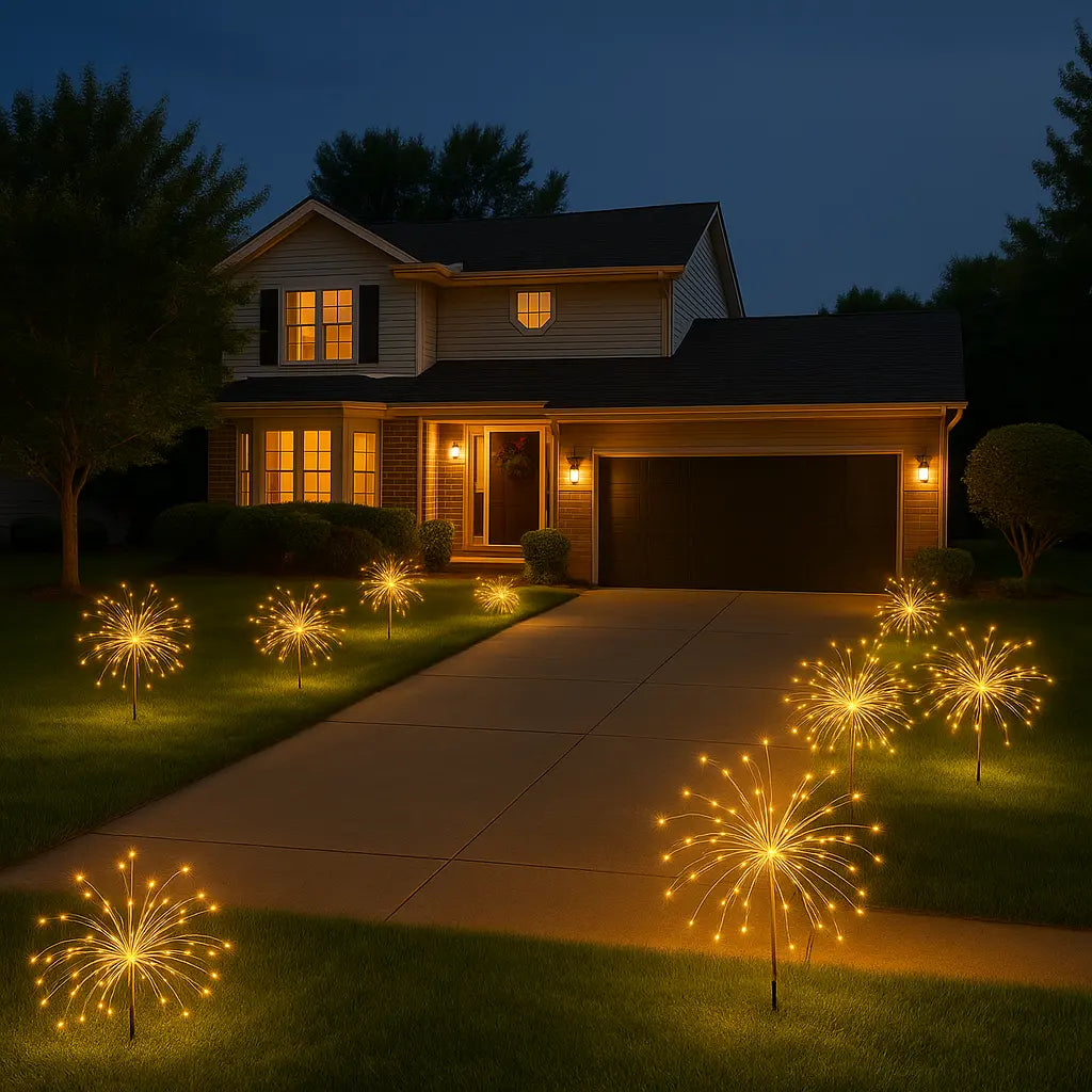 SolarBurst™  | Set de 2 Luces Solares Tipo Fuegos Artificiales Moldebles | Ilumina tu Jardín con Magia