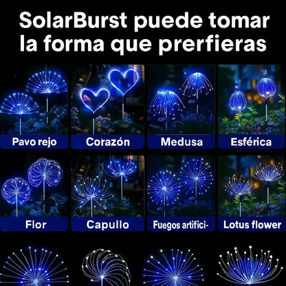 SolarBurst™  | Set de 2 Luces Solares Tipo Fuegos Artificiales Moldebles | Ilumina tu Jardín con Magia