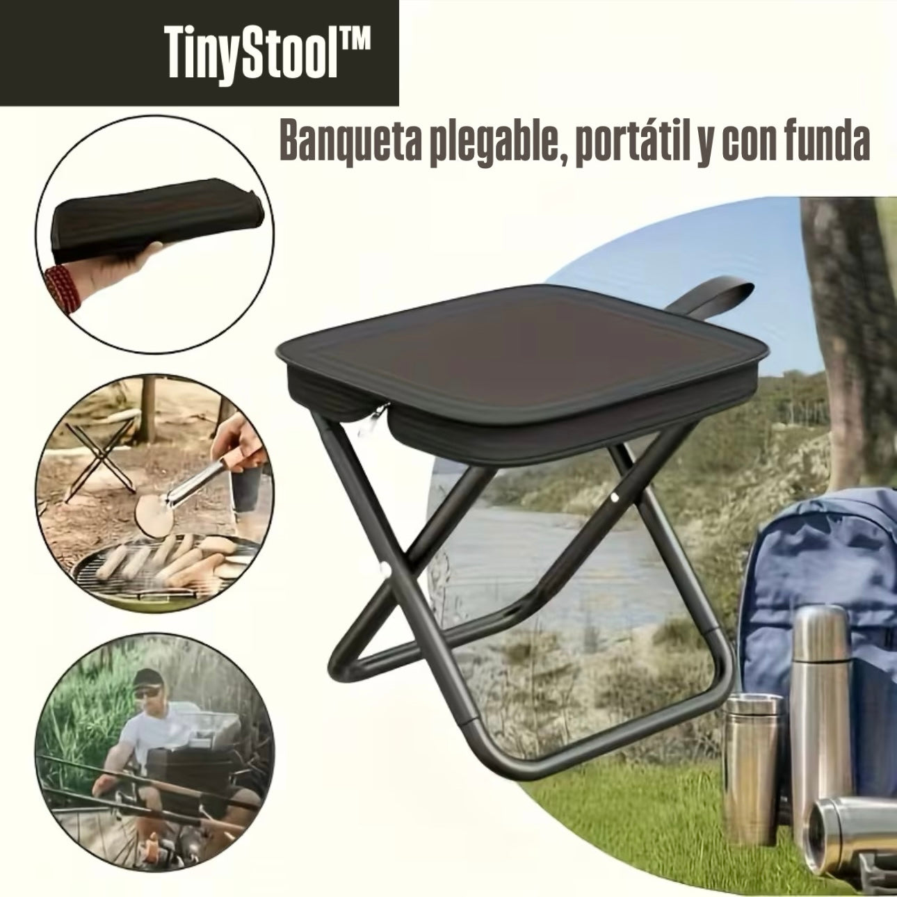 TinyStool™ -Banquito plegable y portátil con funda