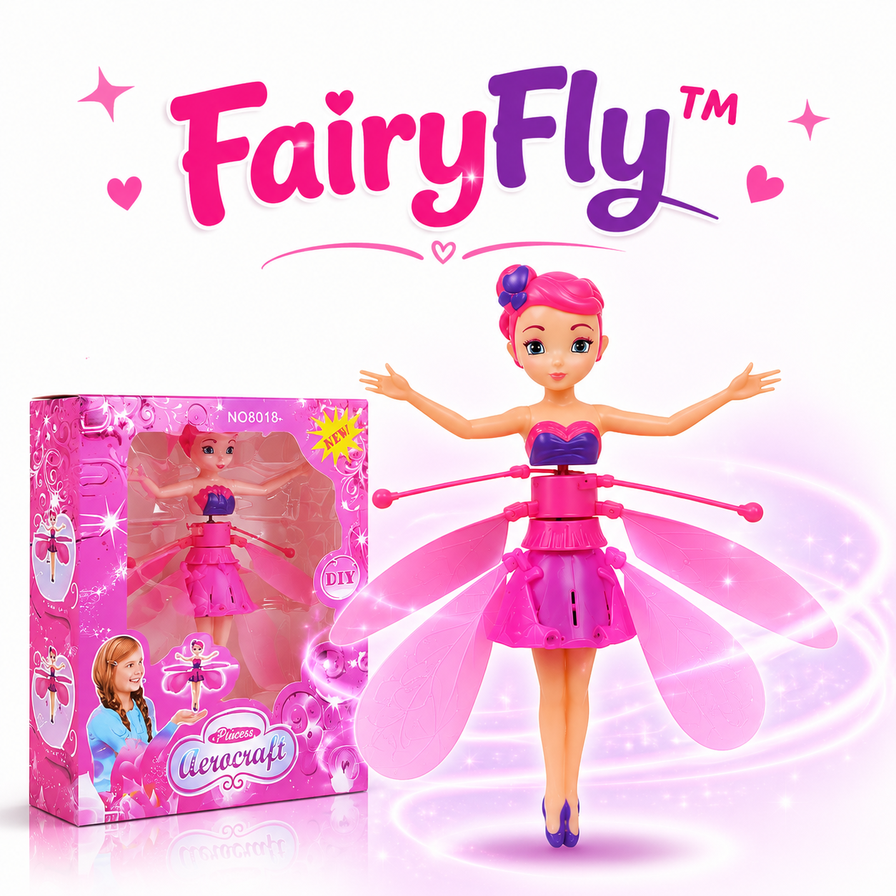 FairyFly™ - Hada voladora con sensor y luces 🧚