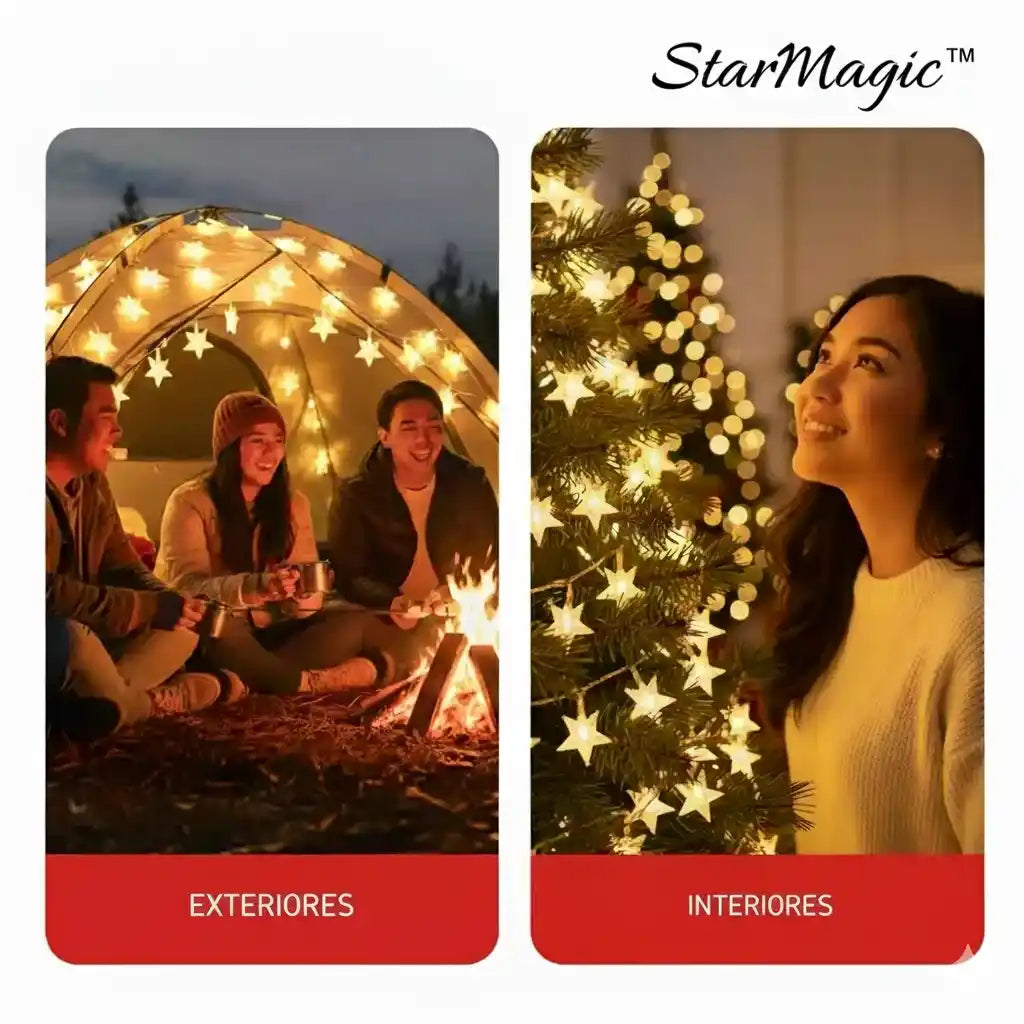 StarMagic™ | 5mts Luces Solares LED para Jardín, Patio o Interiores ✨🎄