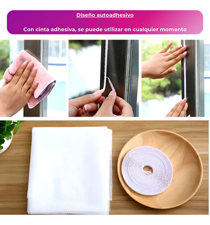 FlyBlocker™ 🚫 Cortina mosquitera adaptable 150 x 180cm 🦟