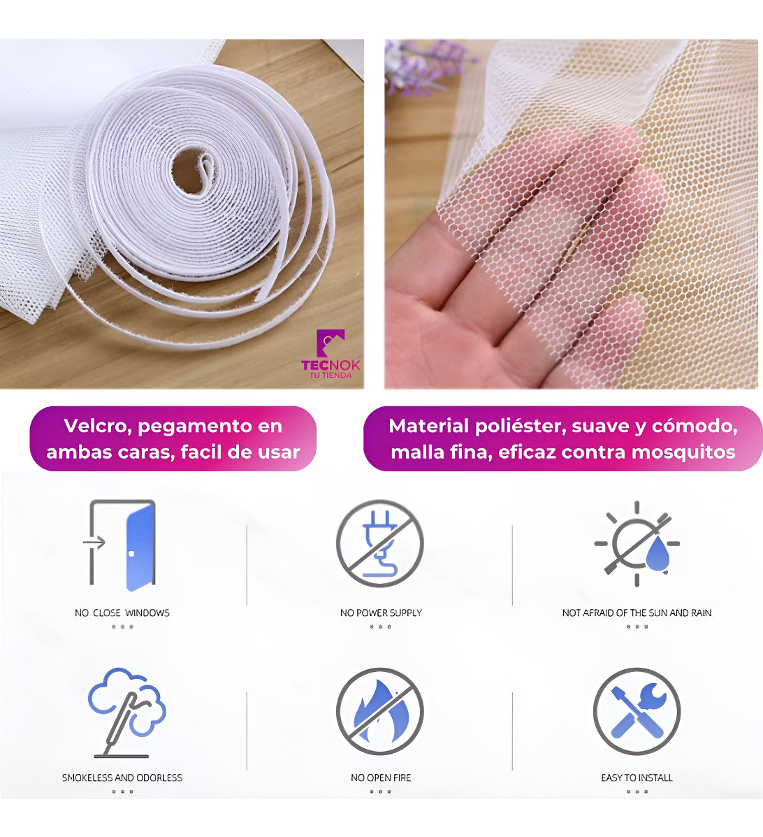 FlyBlocker™ 🚫 Cortina mosquitera adaptable 150 x 180cm 🦟
