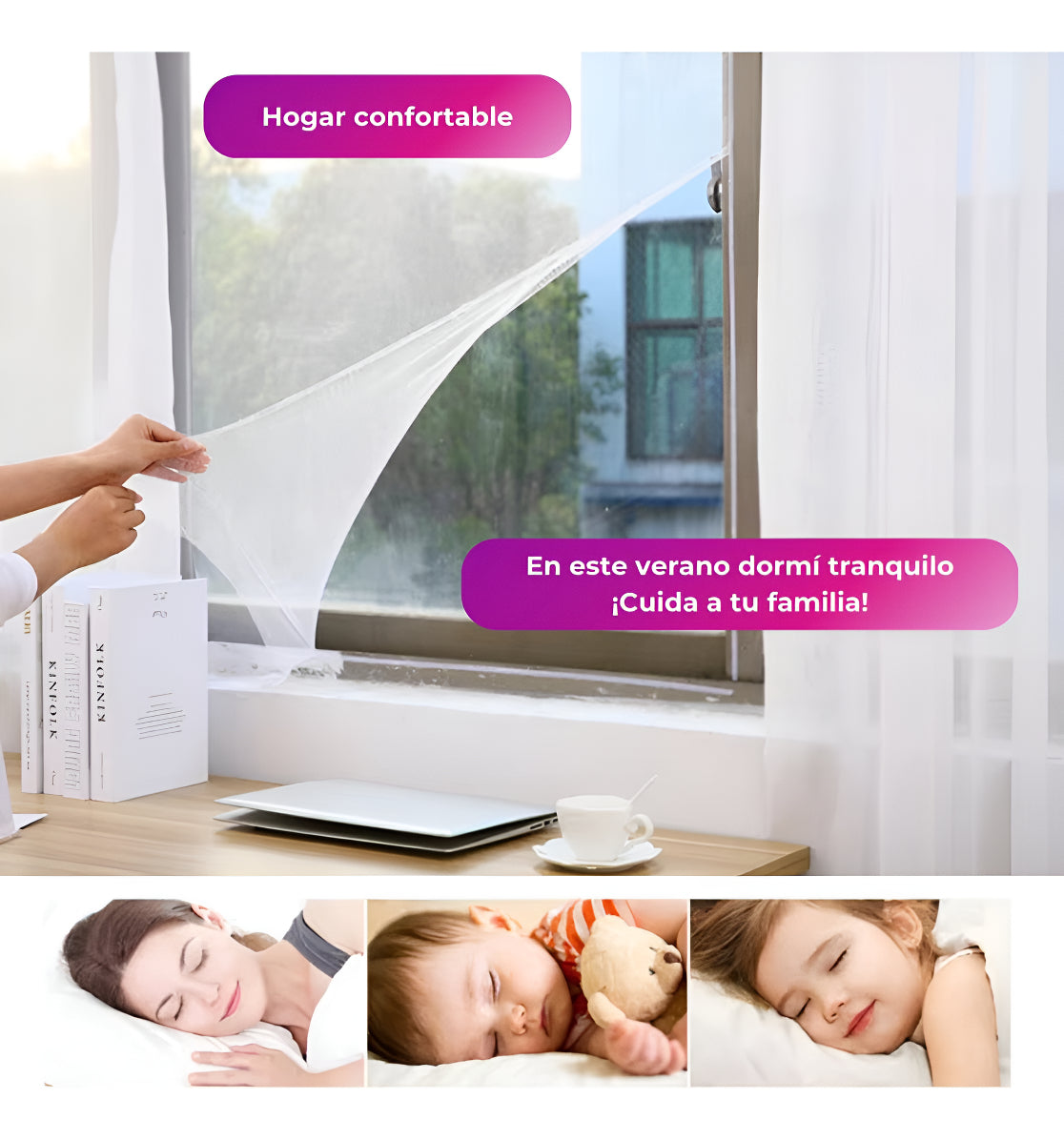 FlyBlocker™ 🚫 Cortina mosquitera adaptable 150 x 180cm 🦟