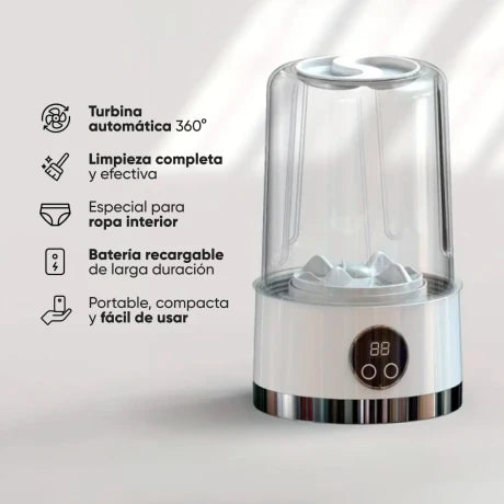NanoWash™ - Mini lavadora de ropa interior, recargable e inalámbrica