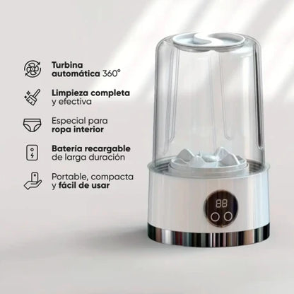 NanoWash™ - Mini lavadora de ropa interior, recargable e inalámbrica