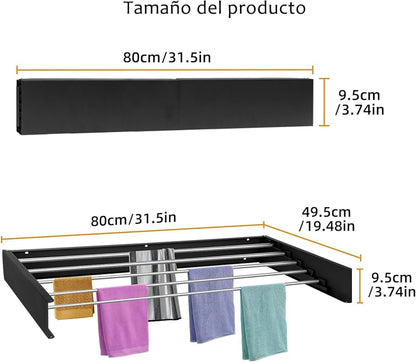 SlimDry™ - Tendedero de pared plegable y ocultable