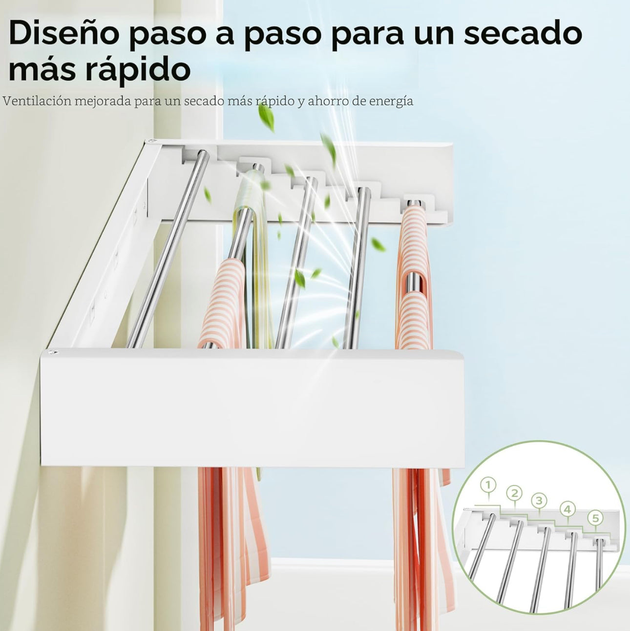 SlimDry™ - Tendedero de pared plegable y ocultable