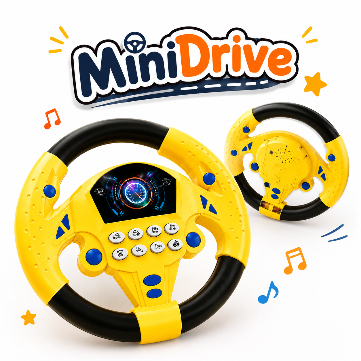 MiniDrive™ -Volante infantil adhesivo con luces y sonido 🚗