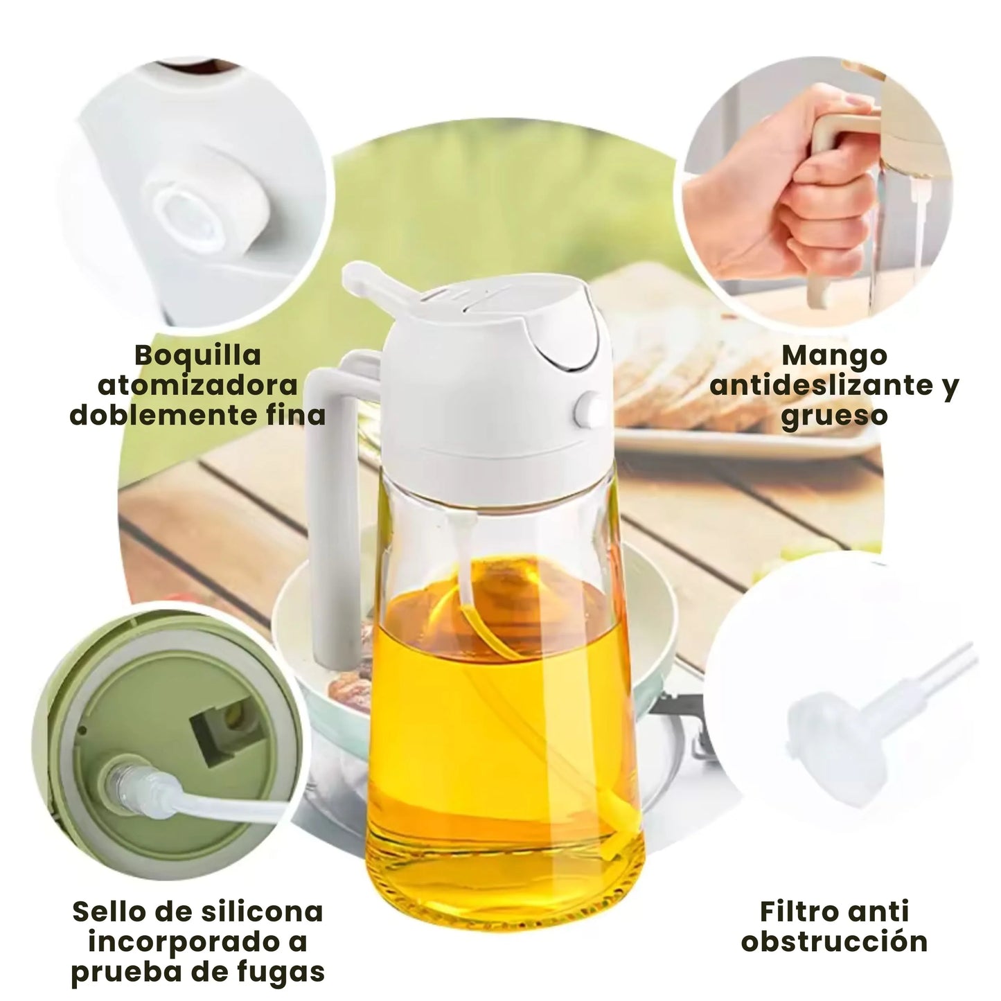 OilTwin™ - Aceitera 2 en 1 - Vertedor y spray