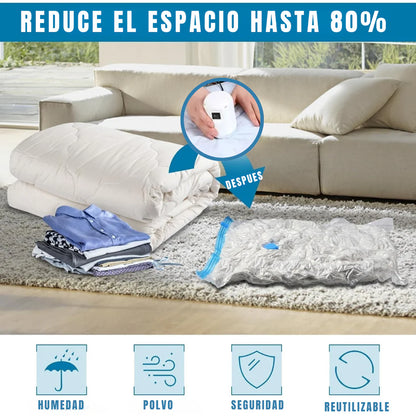 AirLess™ - Kit de 3 bolsas para guardado de ropa al vacío + aspirador eléctrico