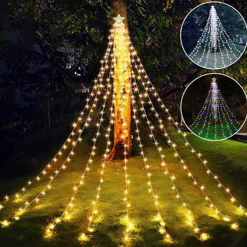 StarLights™ | 193 Luces en cascada con estrella 🌟🎄