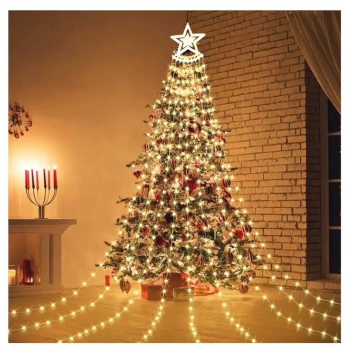 StarLights™ | 193 Luces en cascada con estrella 🌟🎄