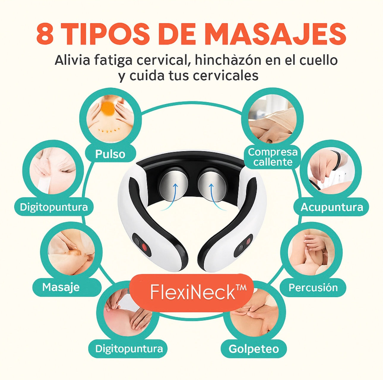 FlexiNeck™ - Masajeador cervical, cuellos y hombros