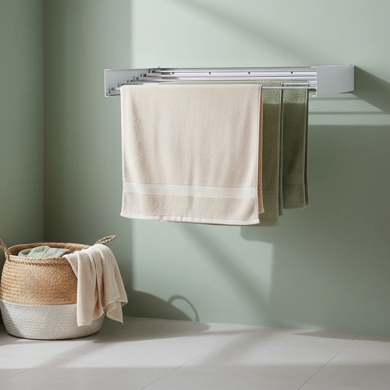 SlimDry™ - Tendedero de pared plegable y ocultable