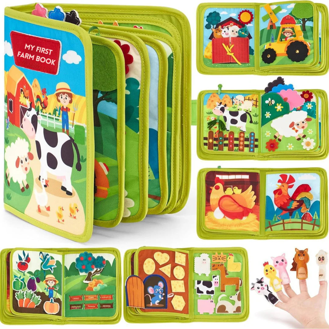 SensoriKids Farm™ - Libro sensorial Montessori ¨La granja¨🐴🐮🐷🐄🐐🐏🐑🐖