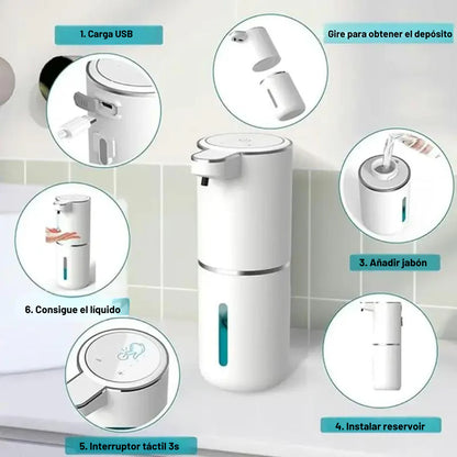 Higienix™ - Dispensador de jabón automático con sensor y carga usb