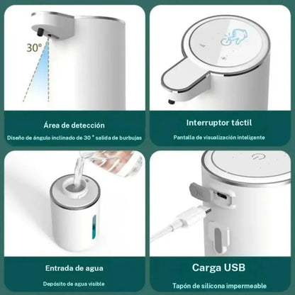 Higienix™ - Dispensador de jabón automático con sensor y carga usb