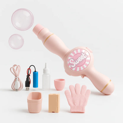 MagicBubble™ - Lanzador de burbujas con bruma en su interior, sonido, luces y un guante mágico para sujetarlas!