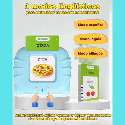 MiniLingo™ - Lector de cartas educativas bilingües (en español e inglés) 🎶 con cargador usb