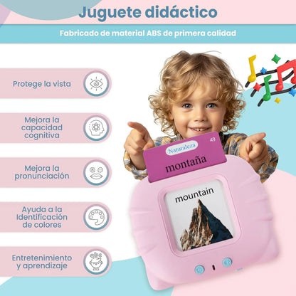 MiniLingo™ - Lector de cartas educativas bilingües (en español e inglés) 🎶 con cargador usb