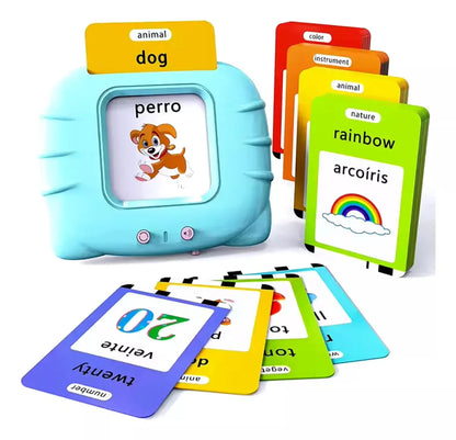 MiniLingo™ - Lector de cartas educativas bilingües (en español e inglés) 🎶 con cargador usb