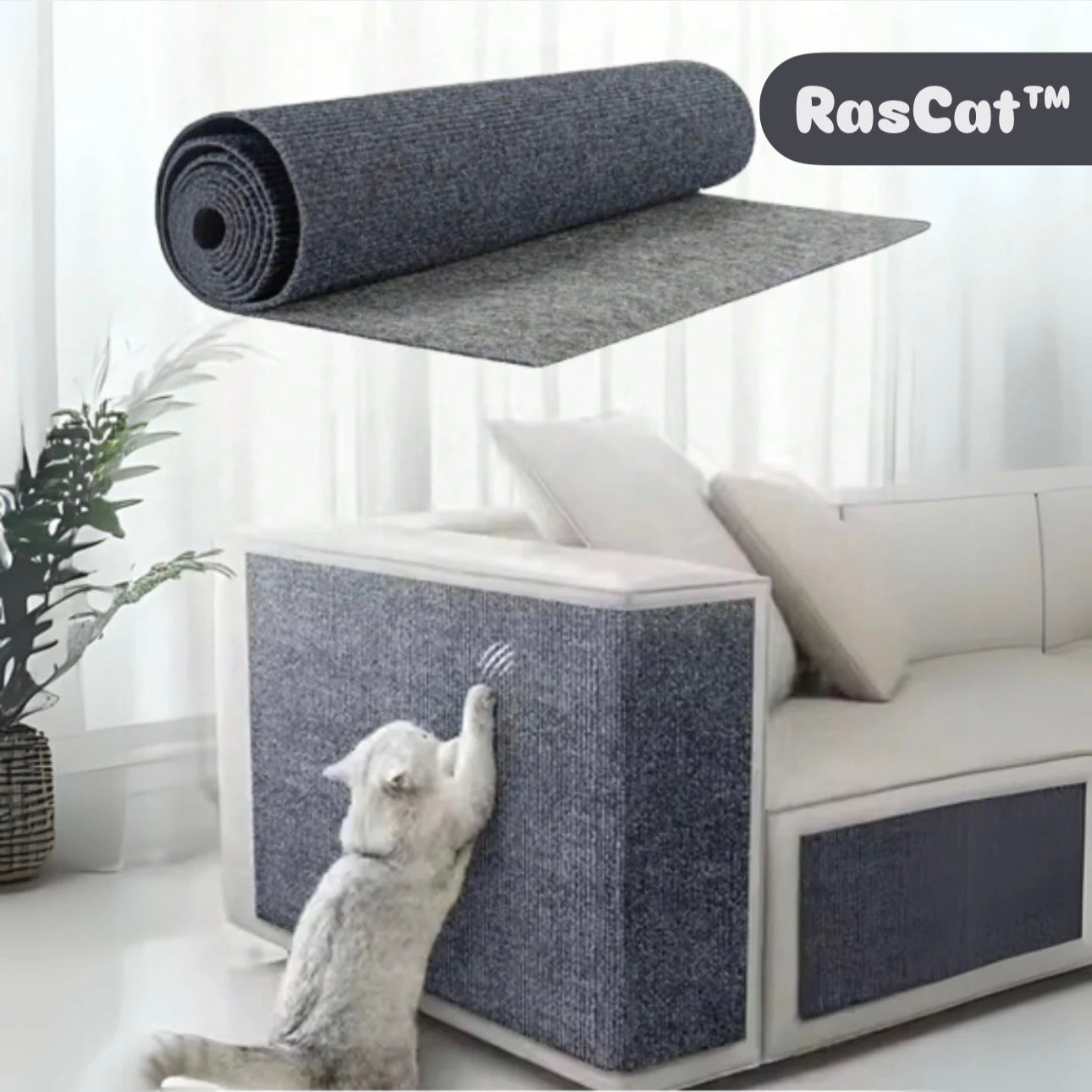 RasCat™ - Rascador para gatos, protector adhesivo 60 x 60cm 🐈