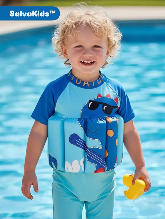 SalvaKids™ - Traje de baño con flotador ajustable incorporado 🛟