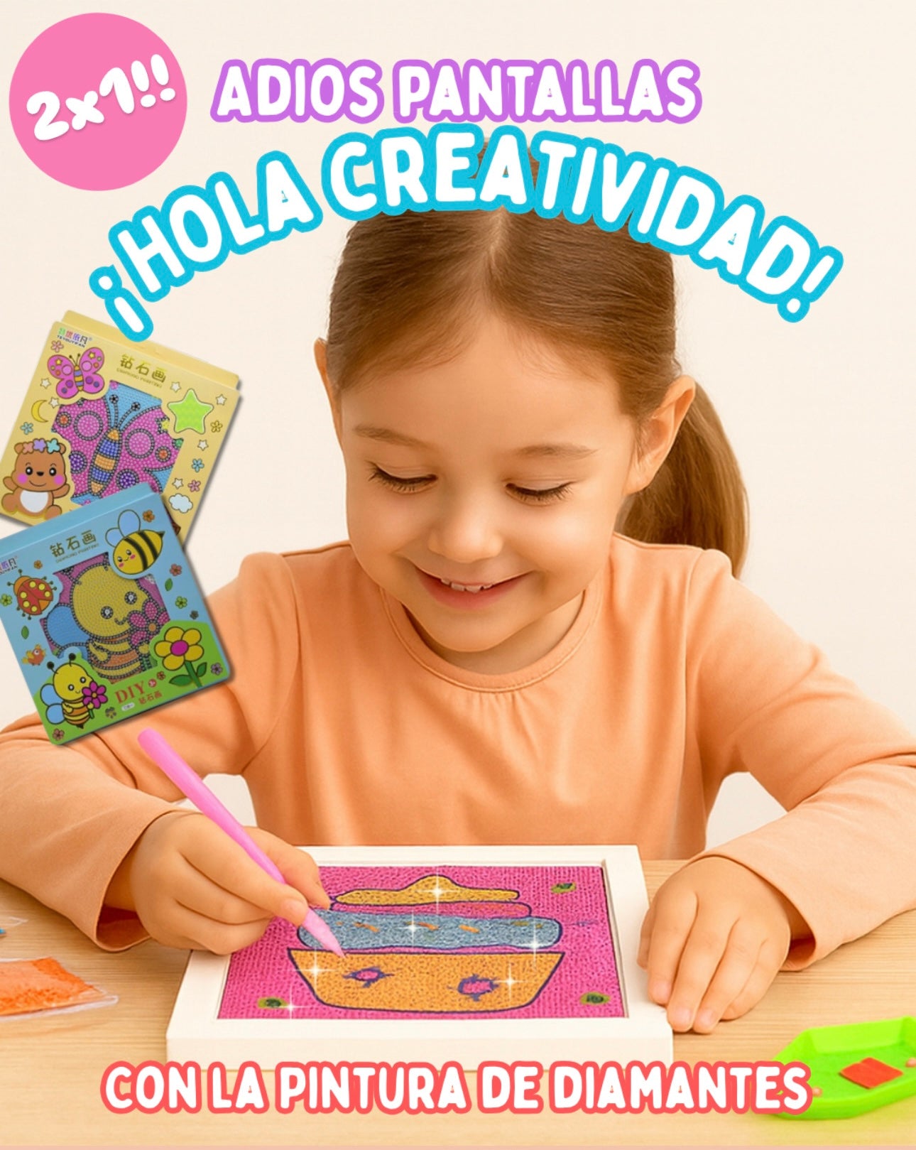 BrillArte™ ✨ 2 x 1!! Kit de pintura diamantes con marco 💎